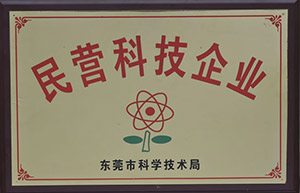 東莞市科學(xué)技術局頒發(fā)-民營科技企業